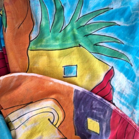 Vtg Paul Ropp Skirt Women's Handpainted Batik Circle - Picture 6 of 6